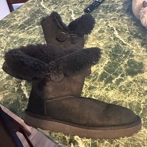 UGG Black Shearling Clogs